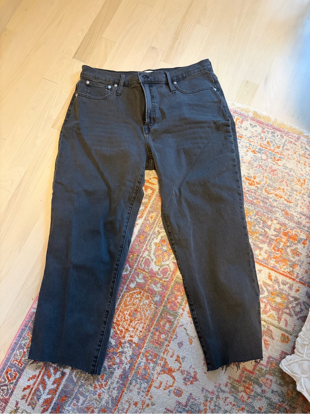 Madewell Black Straight-Leg High-Rise Jeans